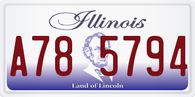 IL license plate A785794