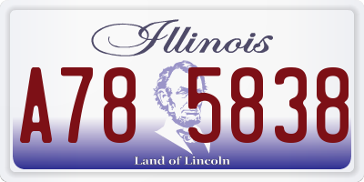 IL license plate A785838