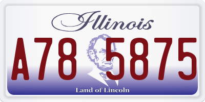 IL license plate A785875