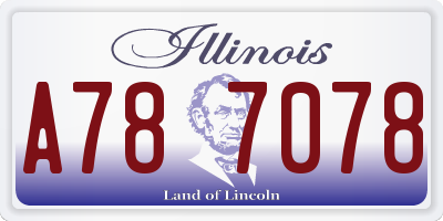 IL license plate A787078