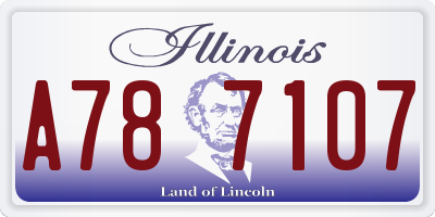 IL license plate A787107