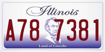 IL license plate A787381