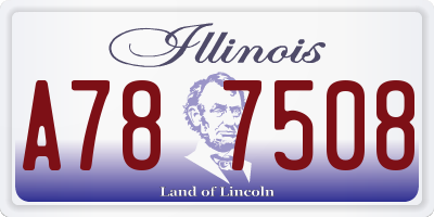 IL license plate A787508
