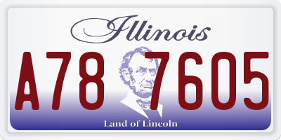 IL license plate A787605
