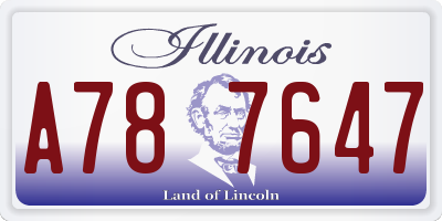 IL license plate A787647