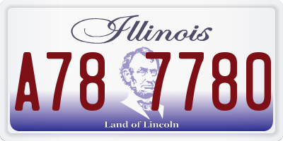 IL license plate A787780