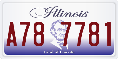 IL license plate A787781