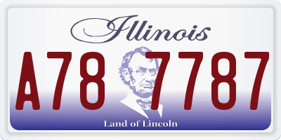 IL license plate A787787