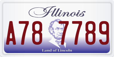IL license plate A787789