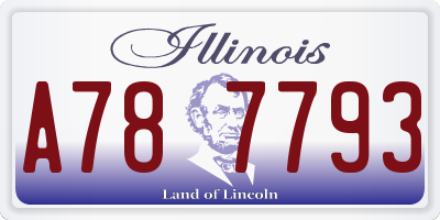 IL license plate A787793