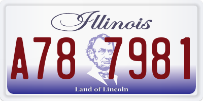 IL license plate A787981