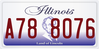 IL license plate A788076