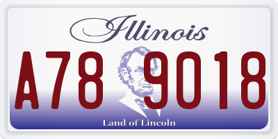 IL license plate A789018