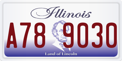 IL license plate A789030