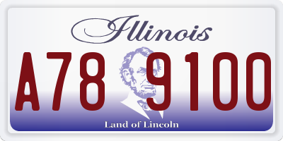 IL license plate A789100