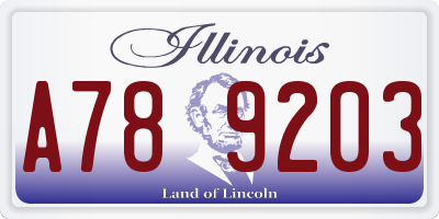 IL license plate A789203