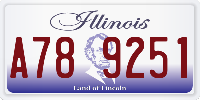 IL license plate A789251