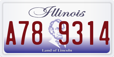 IL license plate A789314