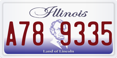 IL license plate A789335