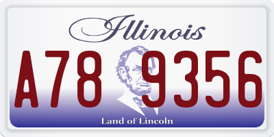 IL license plate A789356