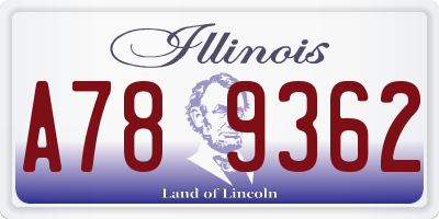 IL license plate A789362
