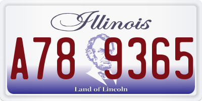 IL license plate A789365