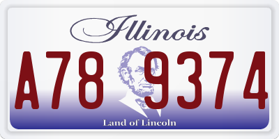 IL license plate A789374