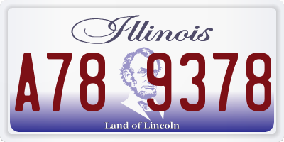 IL license plate A789378