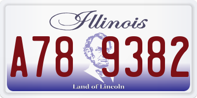 IL license plate A789382
