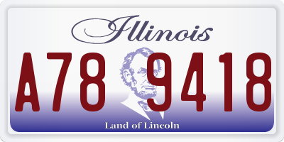 IL license plate A789418