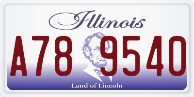 IL license plate A789540