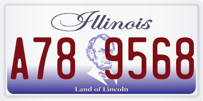 IL license plate A789568