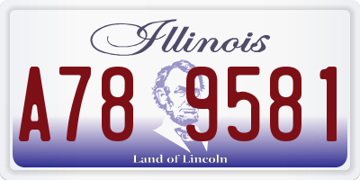 IL license plate A789581
