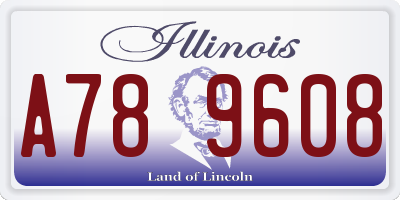 IL license plate A789608