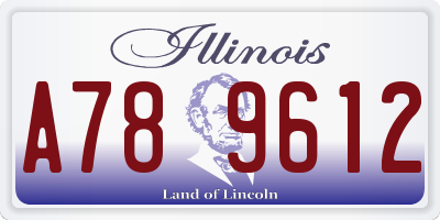 IL license plate A789612