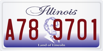 IL license plate A789701