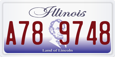 IL license plate A789748
