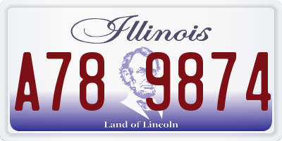 IL license plate A789874