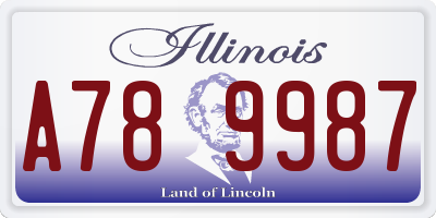 IL license plate A789987