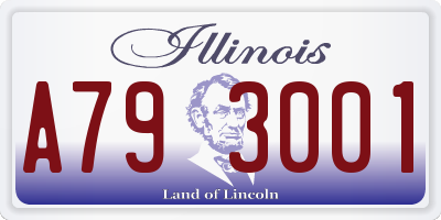 IL license plate A793001