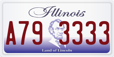 IL license plate A793333
