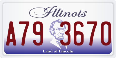 IL license plate A793670