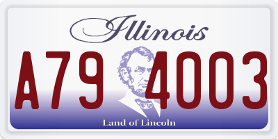 IL license plate A794003