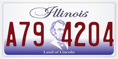 IL license plate A794204