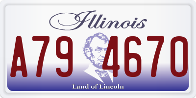 IL license plate A794670
