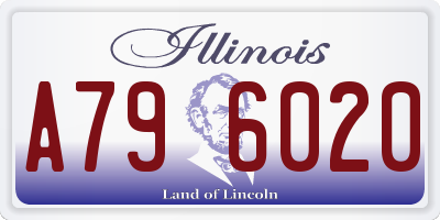 IL license plate A796020