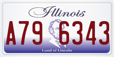 IL license plate A796343