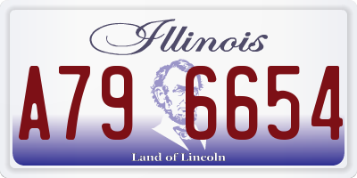 IL license plate A796654