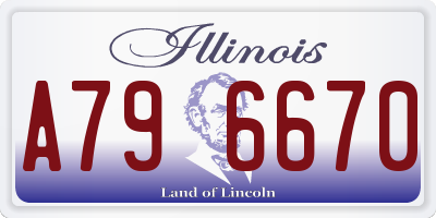 IL license plate A796670