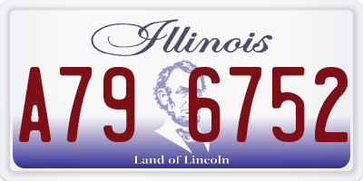 IL license plate A796752
